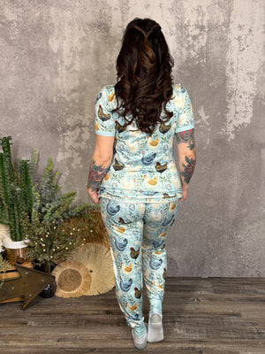 Buttery Shirley Lounge Sets - Chickens - (XS - 3X)