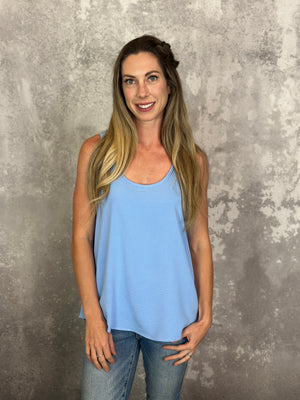 The Alexis Airflow Tank - Dusty Blue (Small - 2X)