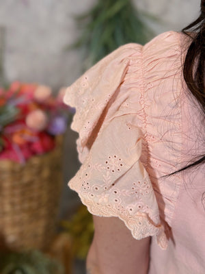 Blush Lace Ruffle Top