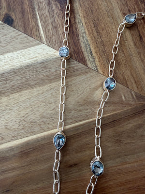 Long Layered Gem Necklace