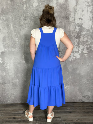 Tiered Airflow Ruffle Jumper Dress - Blue