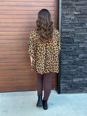 Flowy Leopard Blouse Top - FINAL SALE