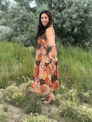 Buttery Soft Patchwork Collared Tank Dress (Small - 3X)