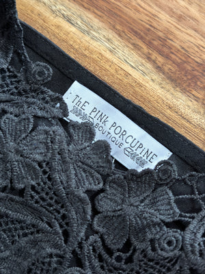 Linda Lace Tank - Black - (small - 3X) - FINAL SALE
