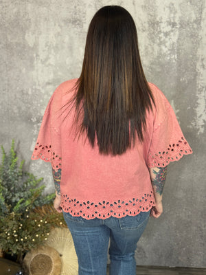 Laser Cut Mauve Tee
