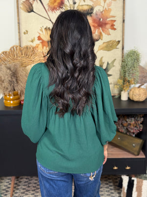 Airflow Front Tie Green Top
