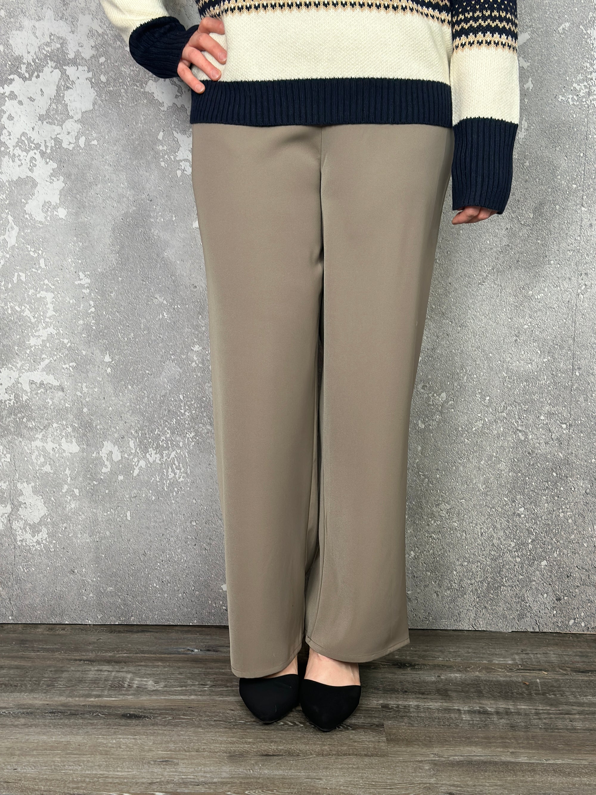 Straight Leg Basic Dress Pant - Natural (Small - 3X)