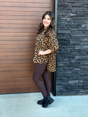 Flowy Leopard Blouse Top - FINAL SALE