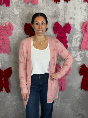 Pastel Heart Cardigan - Blush