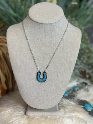Turquoise Horseshoes Necklace Restock