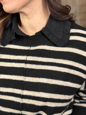 Faux Collar - Peter Pan Ruffle - Black