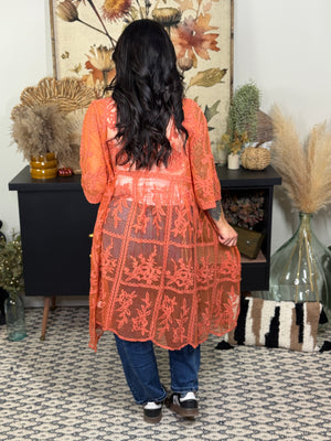 Rust Lace Kimono