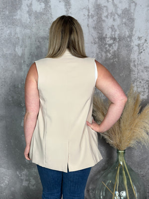 The Blazer Vest - Taupe - FINAL SALE