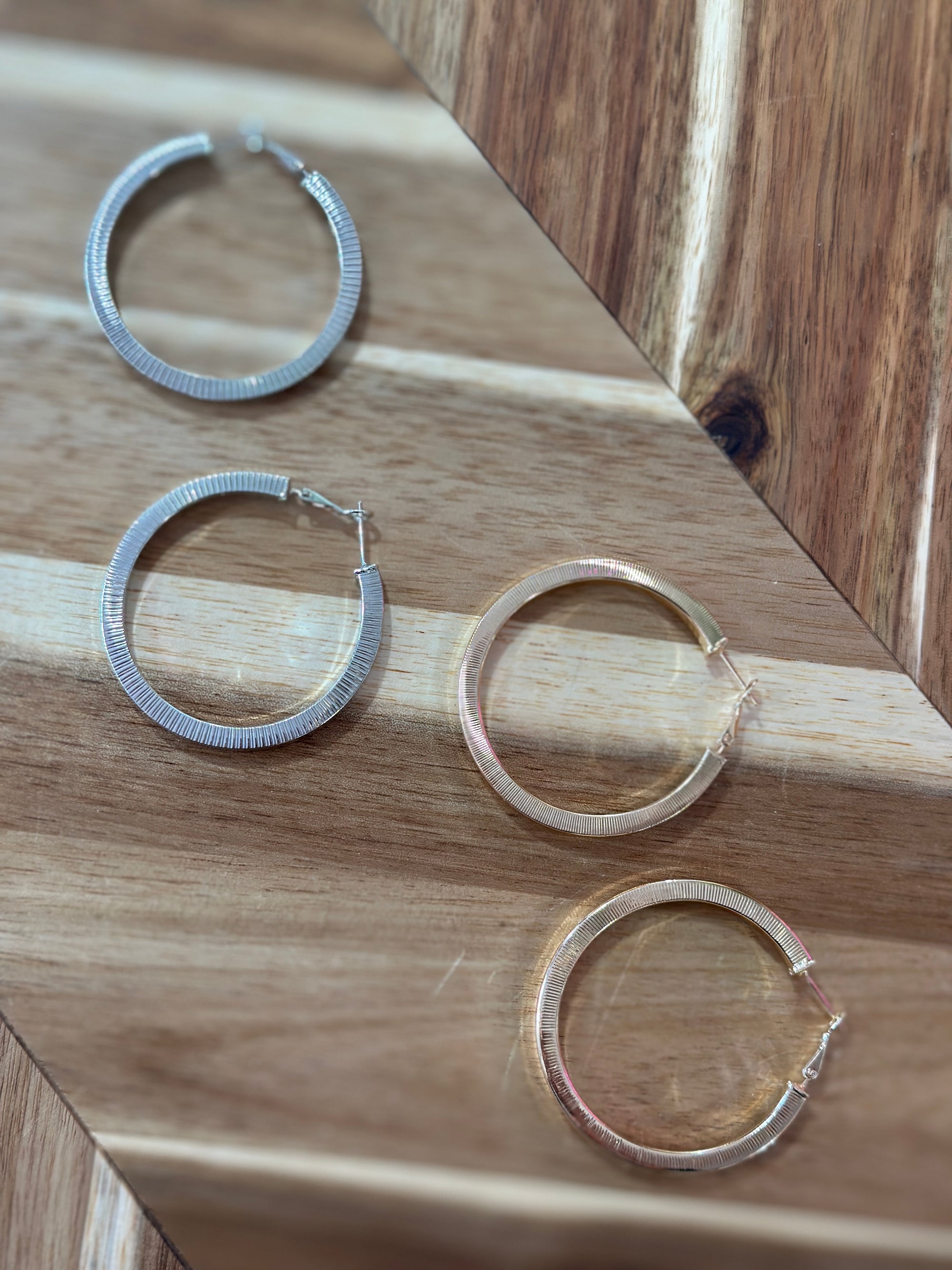 Cylinder Square Hoop Earring - 2 Colors