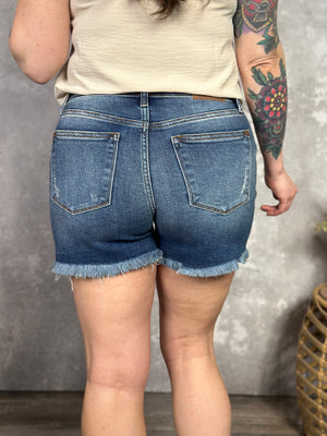 Judy Blue Mid Rise Double Button Shorts (S - 3X) BESTSELLER