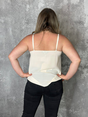 Linda Lace Tank - Cream - (small - 3X) - FINAL SALE