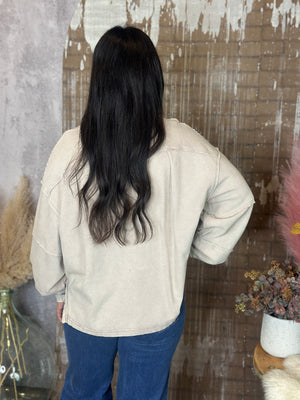 Ribbed Crewneck - Taupe