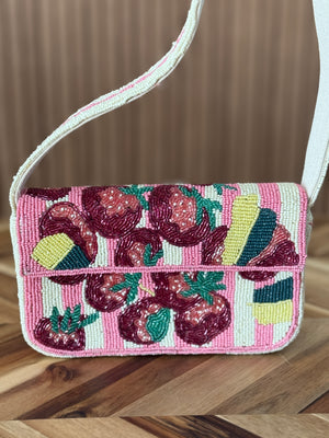 Bead Bag Clutch - Strawberry