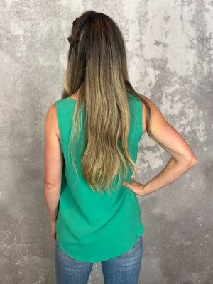 The Alexis Airflow Tank - Green (Small - 2X)