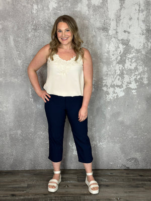 Linda Lace Tank - Cream - (small - 3X) - FINAL SALE