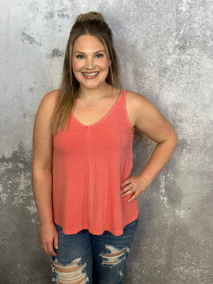 The Penny Tank - Bright Coral - FINAL SALE