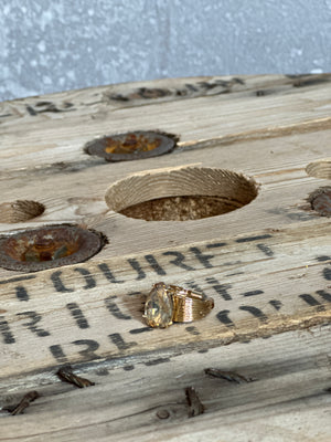 Adjustable Teardrop Ring - Gold/Gold