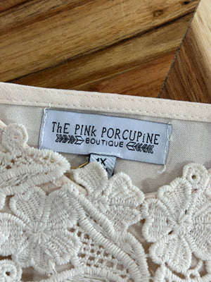 Linda Lace Tank - Cream - (small - 3X) - FINAL SALE