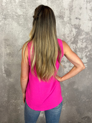The Alexis Airflow Tank - Hot Pink (Small - 2X)