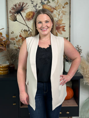 The Valerie Vest - Ivory (Small - 3X) - FINAL SALE