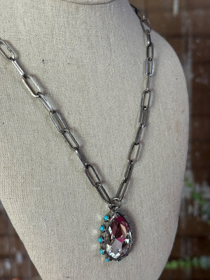 Chunky Charm with Turquoise Accents