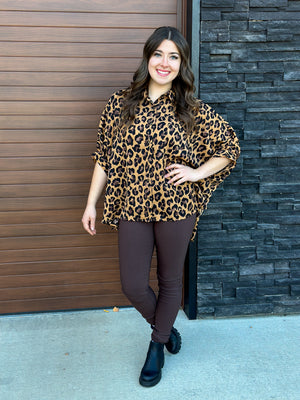 Flowy Leopard Blouse Top - FINAL SALE