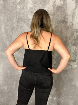 Linda Lace Tank - Black - (small - 3X) - FINAL SALE