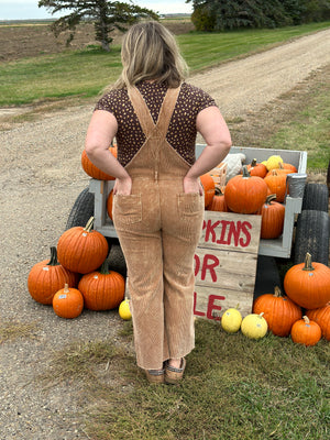Fall Cord Overalls - Tan - FINAL SALE