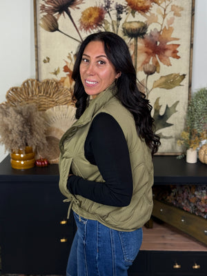 Olive Puffer Vest