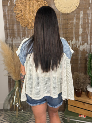 Fishnet Denim Top
