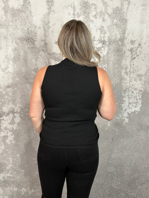 Ribbed Mochneck Tank - Black (Small - 2X)
