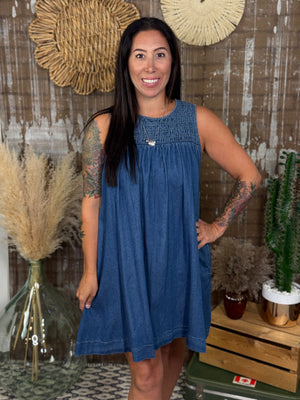 Denim Tank Dress (Small - 2X)