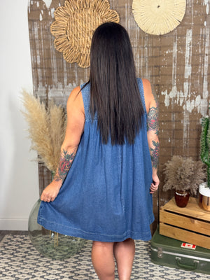 Denim Tank Dress (Small - 2X)