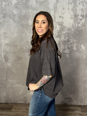 Mineral Wash Tee - Black (Small - 3X) - FINAL SALE