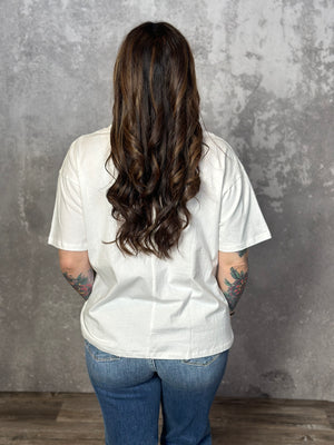 Denim Pocket Tee - White (Small - 3X)
