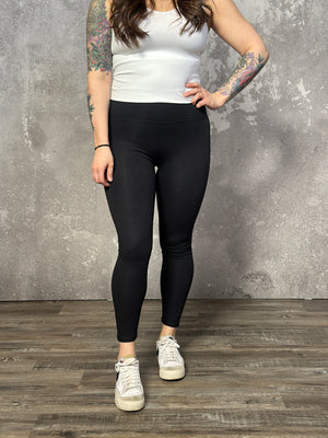 Basic Black High Waisted Legging (Small - 3X)
