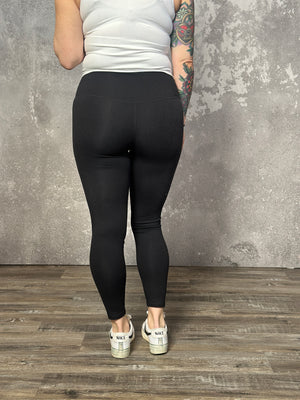 Basic Black High Waisted Legging (Small - 3X)