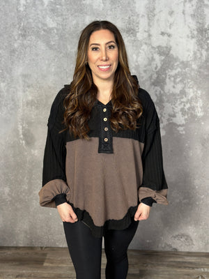 Brown and Black Hoodie - FINAL SALE