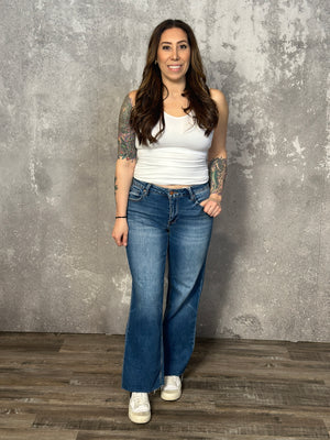 Risen Mid Rise Wide Crop Jean (Regular and Plus Size)