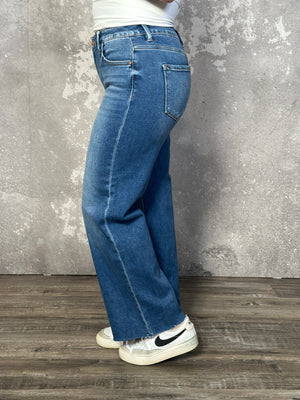 Risen Mid Rise Wide Crop Jean (Regular and Plus Size)
