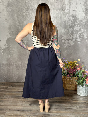 Nautical Navy Dress (Small - 3X)