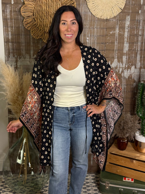 Fall Floral Kimono (Small - 3X)