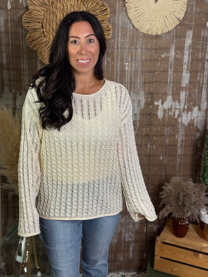 Loose knit Ivory Sweater with Glitter