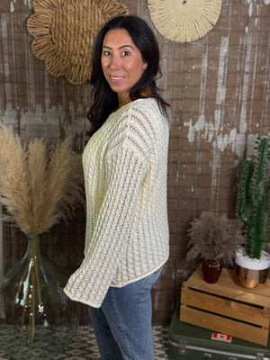 Loose knit Ivory Sweater with Glitter