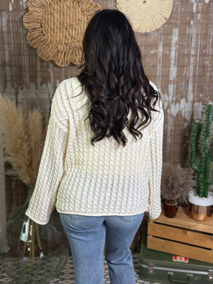 Loose knit Ivory Sweater with Glitter